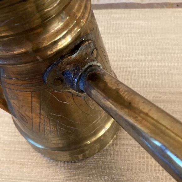 Antique Brass Arabic Turkish Dallas Coffee Pot Decor - Picture 5 of 8